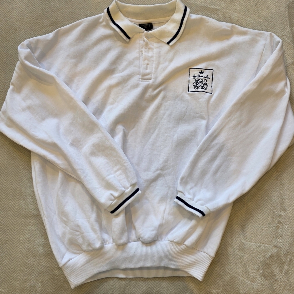 💥4 for $25💥 Vintage Hallmark Gold Crown Store Polo Sweatshirt